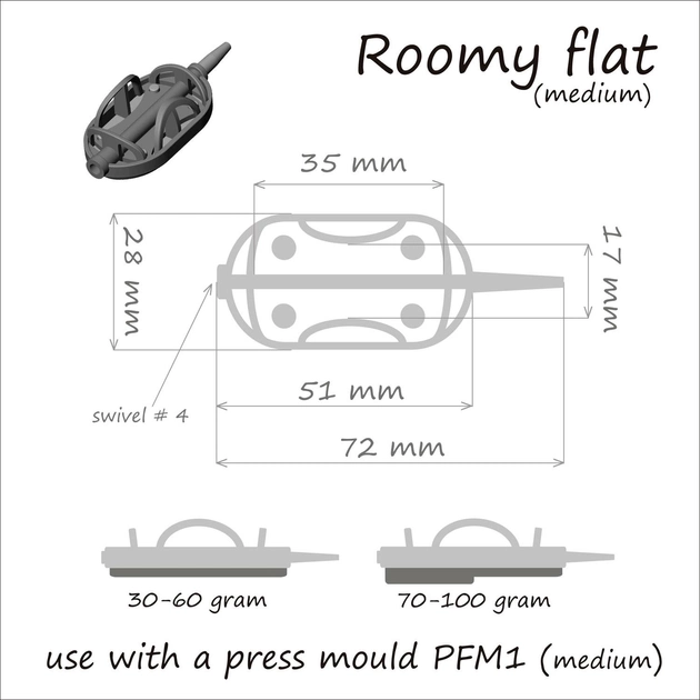 Годівниця ORANGE Roomy Flat Method з вертлюгом № 4, 100 гр., в уп. 1 шт. df5100 - Фото 3 Годівниця ORANGE Roomy Flat Method з вертлюгом № 4, 100 гр., в уп. 1 шт. df5100 - изображение 3
