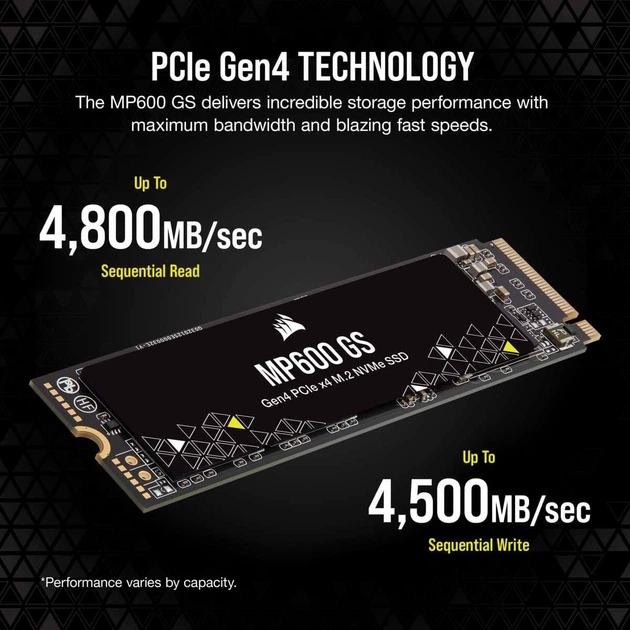 内蔵型SSD Corsair Force MP600 NVMe M.2 Gen4 1 TB Force Series Gen.4 PCIe MP600 1TB NVMe M.2 SSD