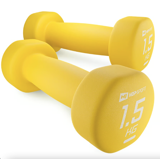 Гантели для фитнеса неопреновые круглые Hop-Sport HS-V015DR 2x1,5кг желтый - Фото 1 Гантели для фитнеса неопреновые круглые Hop-Sport HS-V015DR 2x1,5кг желтый - изображение 1