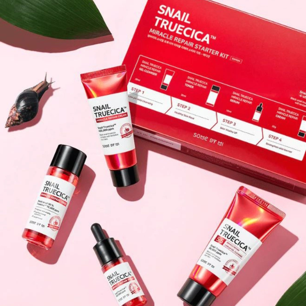 Zestaw do pielęgnacji twarzy Some By Mi Snail Truecica dla skóry problematycznej Żel do mycia twarzy 30 ml + Tonik 30ml + Serum 10 ml + Krem 20 g (8809647390534) - obraz 3