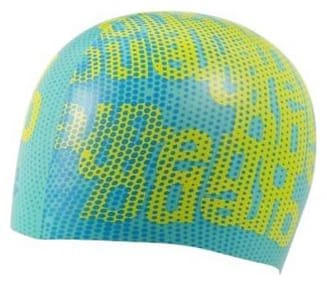 Шапочка для плавания Arena PRINT JR голубой, желтый Дит OFSM - изображение 4