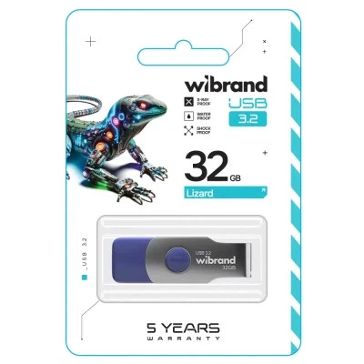USB флеш накопитель Wibrand 32GB Lizard Light Blue USB 3.2 Gen 1 (USB 3.0) (WI3.2/LI32P9LU) - изображение 3