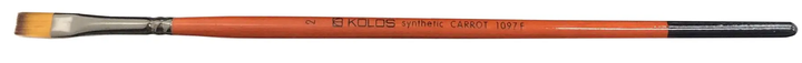 Кисть синтетика Kolos Carrot плоская №2 короткая ручка 1097F (4210970F02) - Фото 1 Кисть синтетика Kolos Carrot плоская №2 короткая ручка 1097F (4210970F02) - изображение 1