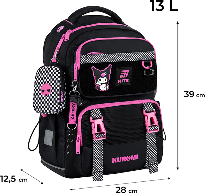 Рюкзак шкільний Kite Education Kuromi 39x28x12.5 см 13 л (HK25-1022M) - зображення 2