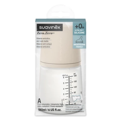 Бутылочка для кормления Suavinex Zero. Zero Beige 180 мл, адаптивный поток (308416) - изображение 3