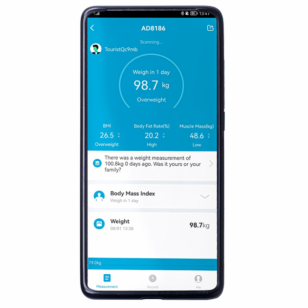 Весы напольные аналитические Adler AD 8186 Black - Smart - приложение Tuya - изображение 8