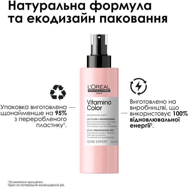 Професійний багатофункціональний спрей-догляд L'Oreal Professionnel Serie Expert Vitamino Color для всіх типів фарбованого волосся 190 мл (3474636974368) - зображення 7