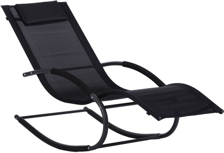 Leżak ogrodowy bujany ModernHome by Multistore czarny (PL058 BLACK) - obraz 5