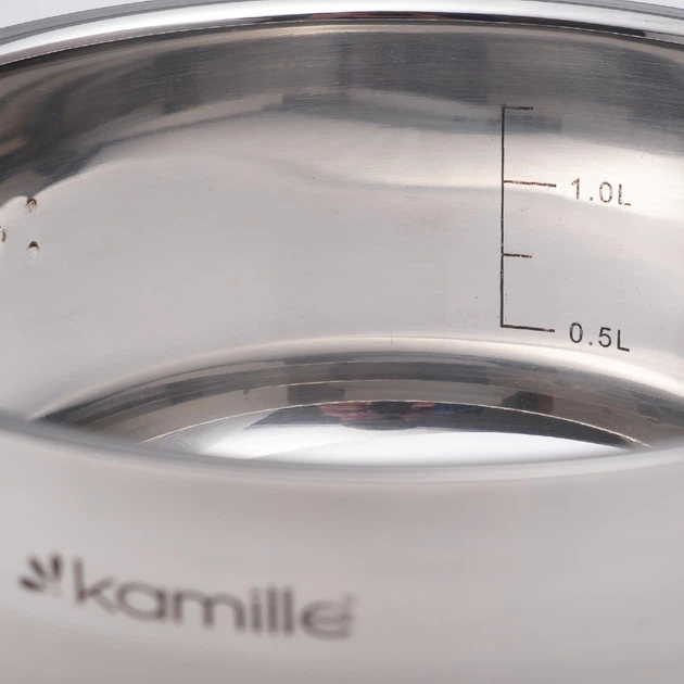 Кастрюля с крышкой Kamille 1.5л из нержавеющей стали KM-5411 - Фото 2 Кастрюля с крышкой Kamille 1.5л из нержавеющей стали KM-5411 - изображение 2