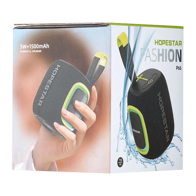 Портативная колонка HOPESTAR P66 LED, IPX7, BT5.3, AUX, USB, TF, TWS, 2x5W, 1500mAh, 6h, Black - изображение 4