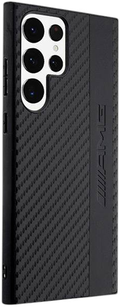 Панель Mercedes AMG Carbon Stripe Embossed для Samsung Galaxy S23 Ultra Чорний (3666339113117) - зображення 4