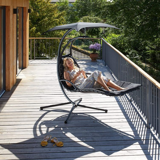 Leżanka huśtawka ogrodowa ModernHome by Multistore ciemnoszara (PH006 DARK GREY) - obraz 9