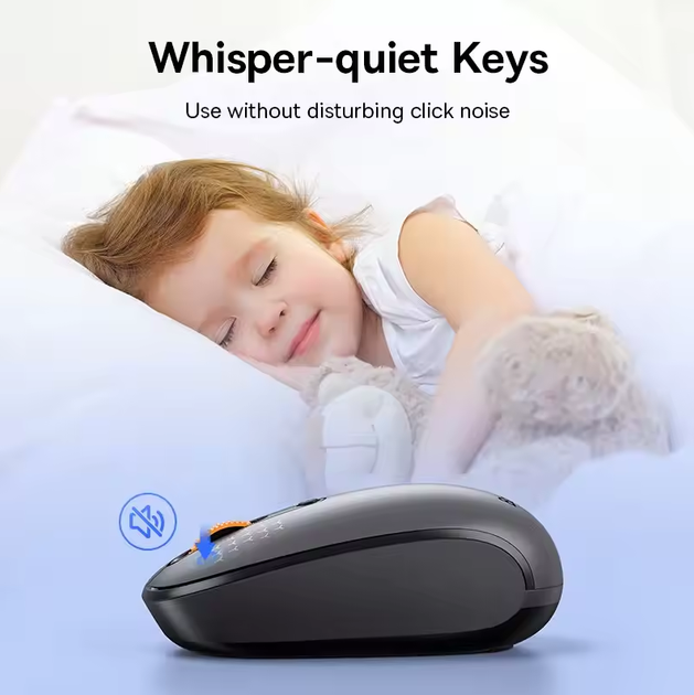 Беспроводная бесшумная мышка Baseus F01A Wireless Mouse 2.4GHz - Фото 7 Беспроводная бесшумная мышка Baseus F01A Wireless Mouse 2.4GHz - изображение 7