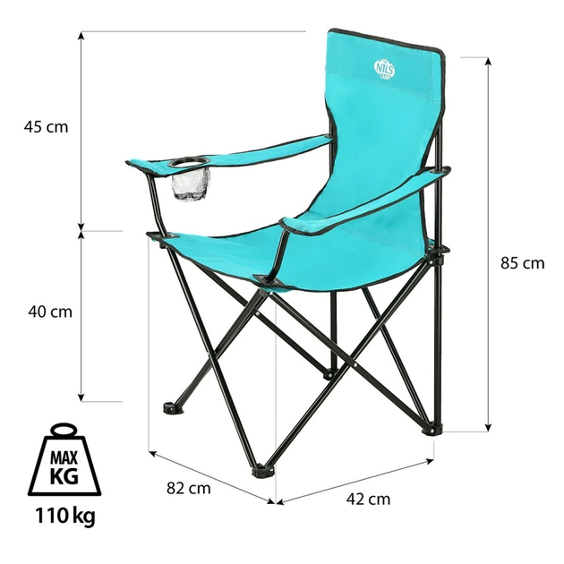 Крісло туристичне Nils Camp блакитне NC3044 (5907695593075) - зображення 14