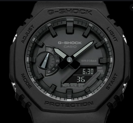 Черные полимерные мужские наручные часы Casio G-Shock GA-2100-1A1ER с полимерным ремешком - изображение 3