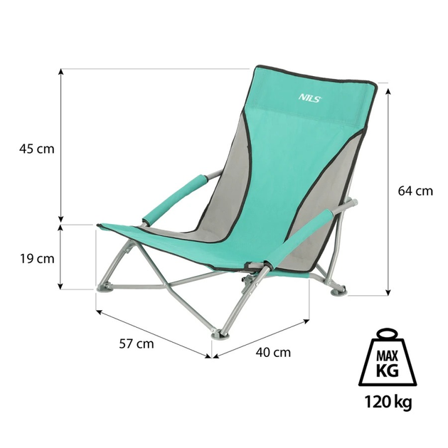 Krzeslo plażowe Nils szaro - zielpne NC3035 (5907695593112) - obraz 10