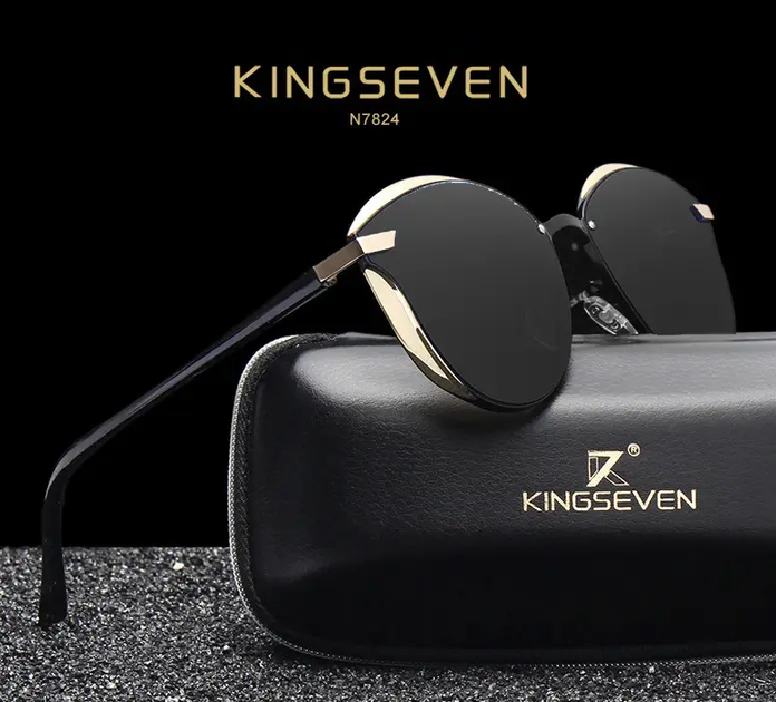 Поляризационные солнцезащитные очки KINGSEVEN N7824 Gold Gray - Фото 2 Поляризационные солнцезащитные очки KINGSEVEN N7824 Gold Gray - изображение 2