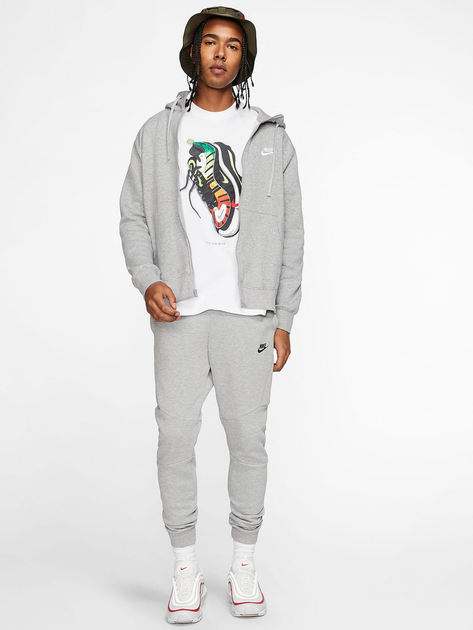 Толстовка на флісі на блискавці чоловіча Nike M Nsw Club Hoodie Fz Bb BV2645-063 L Сіра (193147702569) - зображення 3