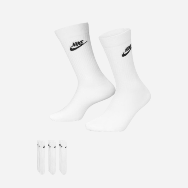 Zestaw skarpet męskich 3 pary Nike U Nk Nsw Everyday Essential Cr DX5025-100 38-42 (M) Biały (196148785692) - obraz 2