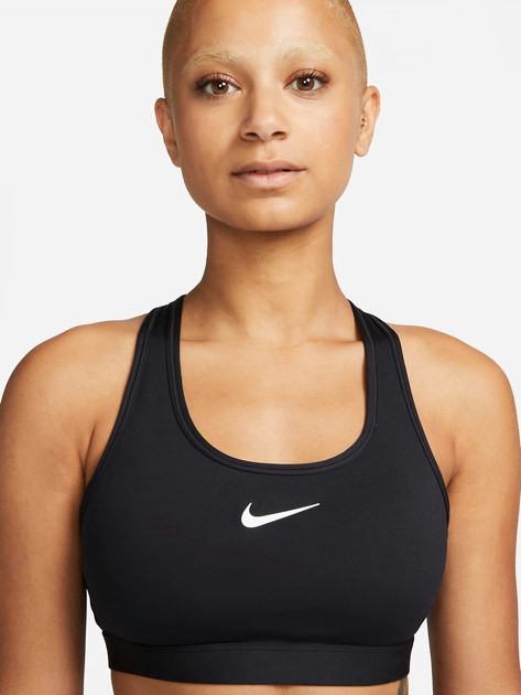Top sportowy damski Nike W Nk Swsh Med Spt Bra DX6821-010 L Czarny (196608850694) - obraz 3