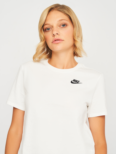 Koszulka damska bawełniana Nike W Nsw Club Ss Tee DX7902-100 S Biała (196153999091) - obraz 4