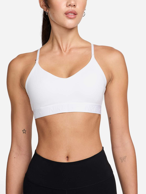 Top sportowy damski Nike W Nk Df Indy Lgt Spt Bra FD1062-100 L Biały (197593092601) - obraz 1