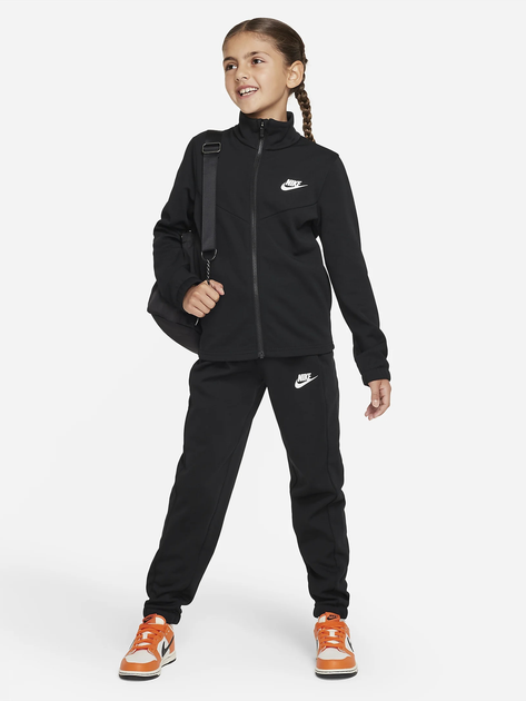 Dres dziecięcy dla dziewczynki Nike K Nsw Tracksuit Poly Fz Hbr FD3067-010 134-140 cm (M) Czarny (196607053041) - obraz 1