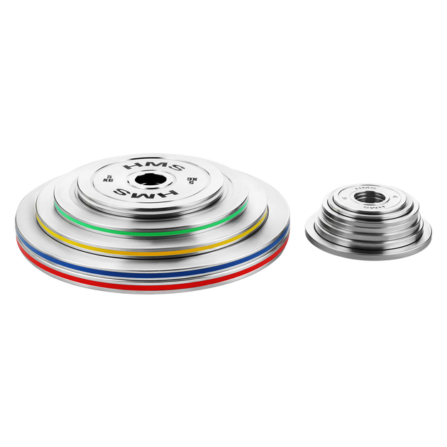 Zestaw talerzy olimpijskich stalowych kalibrowanych HMS TOS 2 x 0.25 - 1.25 kg o łącznej wadze 6 kg (5908261683268) - obraz 8