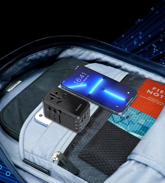 Зарядний пристрій Choetech 4xUSB 100W PD (2хUSB-C+2хUSB-A) сharger diamond model Black (PD6028-BK) - зображення 4