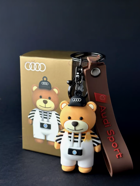 Брелок мішка аксесуари Ведмедик Audi Sport Ауді брелок для ключів і автомобіля 7 см - Фото 4 Брелок мішка аксесуари Ведмедик Audi Sport Ауді брелок для ключів і автомобіля 7 см - зображення 4