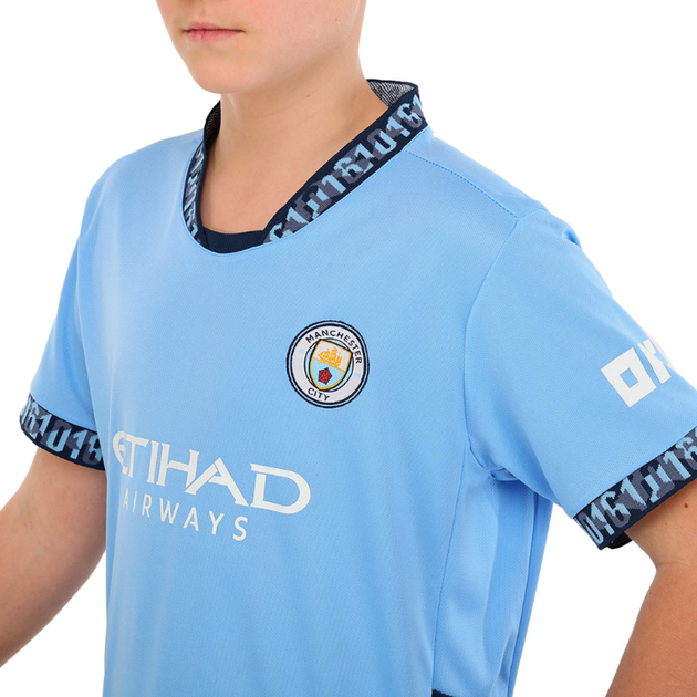 Форма футбольна дитяча із символікою футбольного клубу MANCHESTER CITY HAALAND 9 домашня 2025 SP-Sport CO-4620 (розмір 30 (150-160см), блакитно-білий) - зображення 10