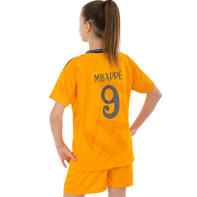 Форма футбольна дитяча з символікою футбольного клуба REAL MADRID MBAPPE 9 гостьова 2025 SP-Sport CO-4638 (розмір 20 (115-125 см), помаранчевий) - Фото 18 Форма футбольна дитяча з символікою футбольного клуба REAL MADRID MBAPPE 9 гостьова 2025 SP-Sport CO-4638 (розмір 20 (115-125 см), помаранчевий) - изображение 18