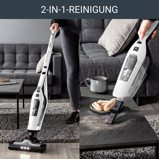 Akumulatorowy odkurzacz Rowenta Dual Force 2 in 1 Biały (3221616007222) - obraz 6