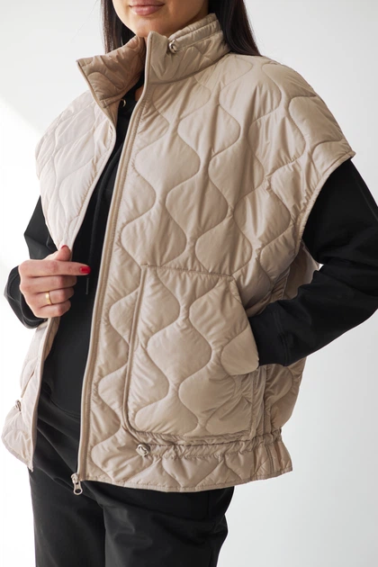 Жилет бомбер з карманами на блискавці Wear me XS Бежевий (6_24_51_5298) - изображение 2