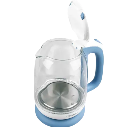 Електрочайник 1,7л 1850-2200W скло (диск) блакитний MR-056-BLUE Maestro - изображение 2