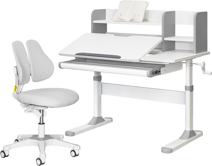 Комплект Evo-Kids Парта TH-330 Grey + Кресло Evo-kids Mio Lite G (TH-330 W/G + Y-208 G) - изображение 1