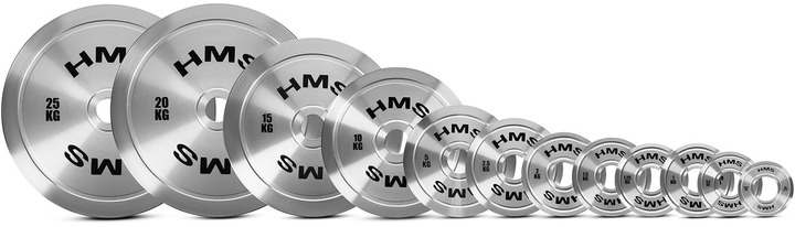 Talerz olimpijski HMS TOS250 kalibrowany stalowy 25 kg (5907695511840) - obraz 5
