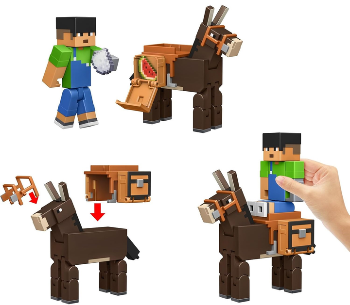 Фігурки Mattel Minecraft Deluxe Sunny & Mule HTL90 (0194735193738) - зображення 4