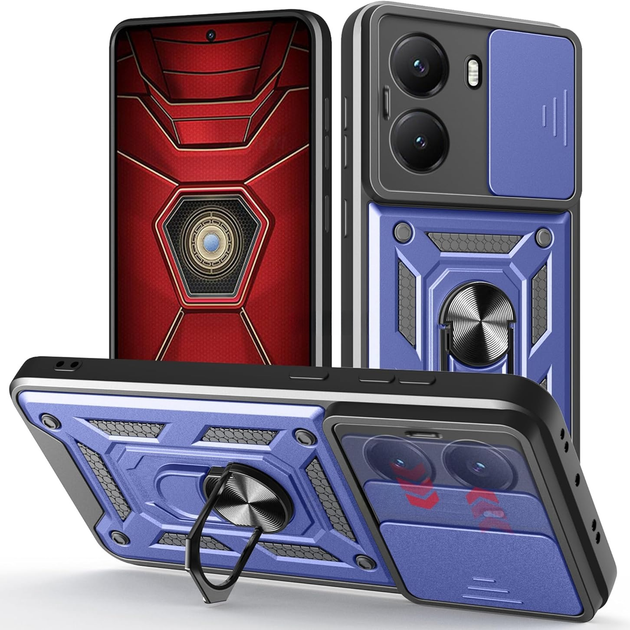 Чохол Fiji Camera Defence для Poco X7 Pro бампер із захистом камери та підставкою Dark Blue - Фото 1 Чохол Fiji Camera Defence для Poco X7 Pro бампер із захистом камери та підставкою Dark Blue - зображення 1