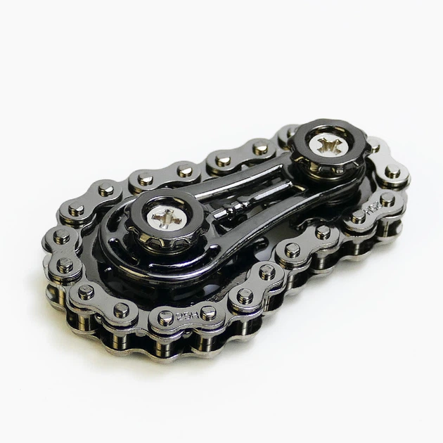 Антистресс Металлический Bike Chain Spinner Фиджет Игрушка, Крутилка Графит (01326) - изображение 5