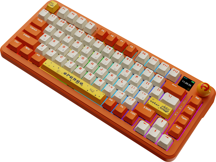 Клавіатура бездротова Ajazz AK820 MAX PLUS Avocado Switch Orange