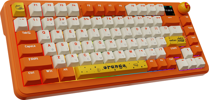 Клавиатура беспроводная Ajazz AK820 MAX PLUS Avocado Switch Orange