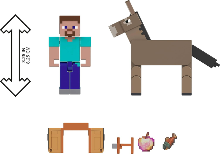 Figurki Mattel Minecraft Deluxe Steve & Donkey JCN54 (0194735273621) - obraz 6