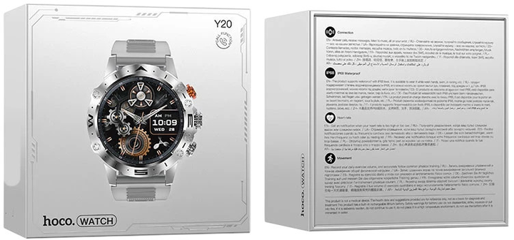 Smartwatch Hoco Y20 Sports Silver (HOCOACC83) - obraz 4