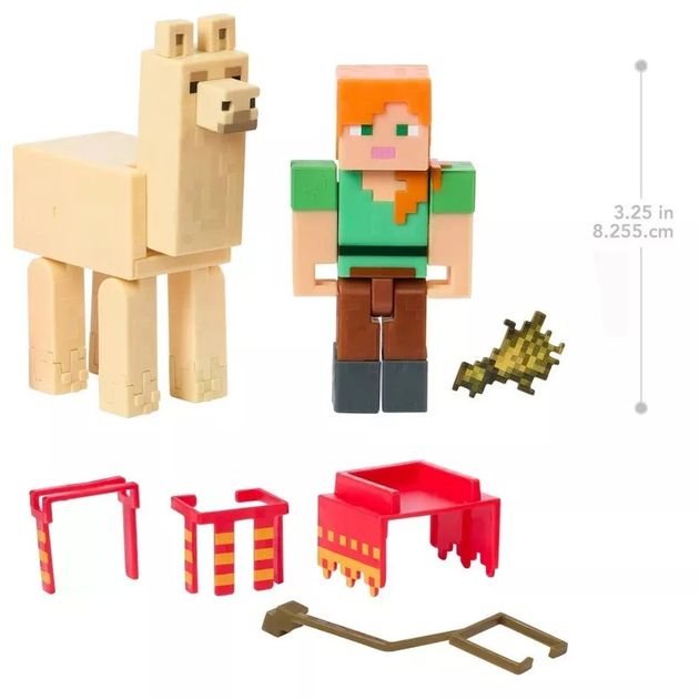 Figurki Mattel Minecraft Deluxe Alex & LLama JCN451 (0194735273478) - obraz 6