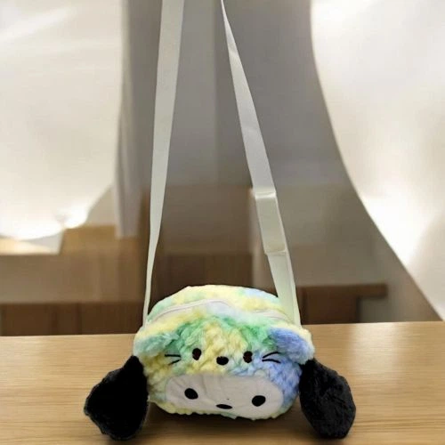 Мягкая сумочка аниме Sanrio Pochacco с регулируемым ремешком для детей и подростков, комбинированный материал, разноцветная, 8x23x8 см - изображение 2