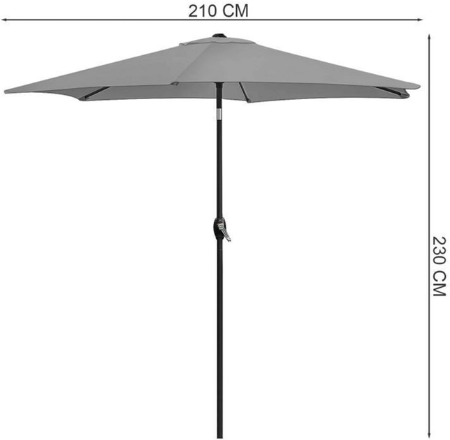 Parasol ogrodowy ModernHome by Multistore Capri 210 cm Grey (5904265078109) - obraz 9