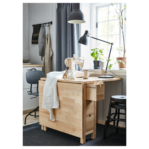 Розкладний стіл NORDEN 152x80 см IKEA 904.238.87 береза - Фото 2 Розкладний стіл NORDEN 152x80 см IKEA 904.238.87 береза - зображення 2