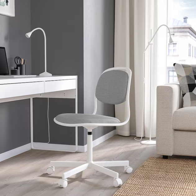 Компьютерное кресло ORFJALL IKEA 494.160.12 белый / серый - Фото 4 Компьютерное кресло ORFJALL IKEA 494.160.12 белый / серый - изображение 4