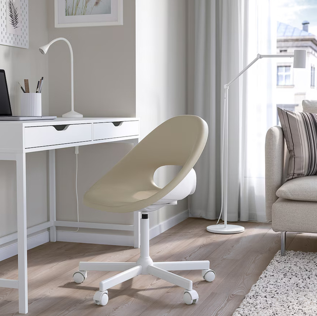Офисное кресло ELDBERGET / MALSKAR IKEA 594.443.97 бежевий/білий - Фото 2 Офисное кресло ELDBERGET / MALSKAR IKEA 594.443.97 бежевий/білий - изображение 2